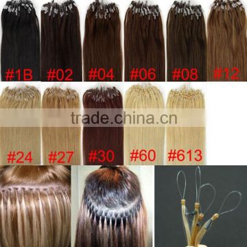 Wholesale! fashion extensions high quality Brazilian microBraziliam human hair mirco loop hair extension