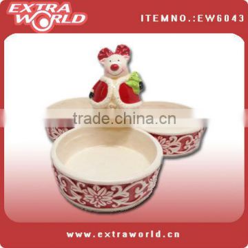 Ceramic christmas reindeer dip chiller bowls