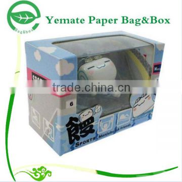 high quality decorative handmade corrugated cardboard paper doll packaging box with clear pvc window