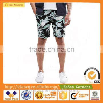 Slim 5 Pocket Cargo Shorts In Mid Length With Floral Printed For Men Wholesale