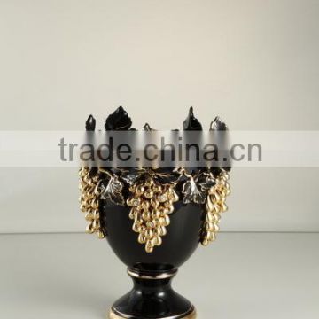 2016 new design black gold Antique vase flower art ceramic vase for home decoration