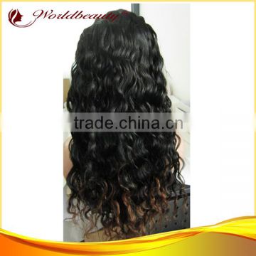 wholesale custom human hair wig 4x4 silk top 24'' two tone color Brazilian virgin hair lace front wig