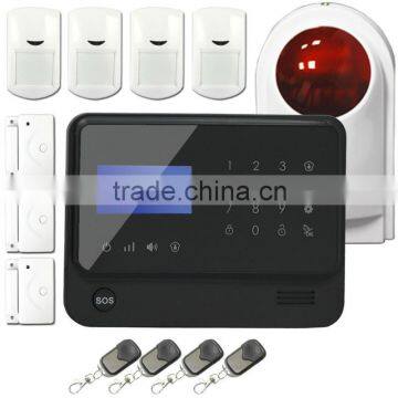 Plain Black color burglar alarm system GS-G90E,GSM alarm|wireless alarm system for home residence protection