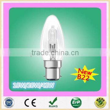 High quality C35 B22 18W28w42w classic energy saving halogen candle bulb