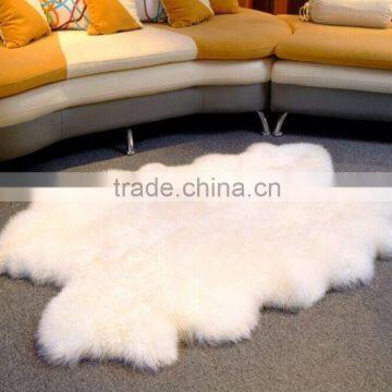 4P Australian quarto long wool sheepskin carpet, lambskin rug lamb fur carpet many colors