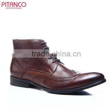 Brogues style high quality leather mes dress boots