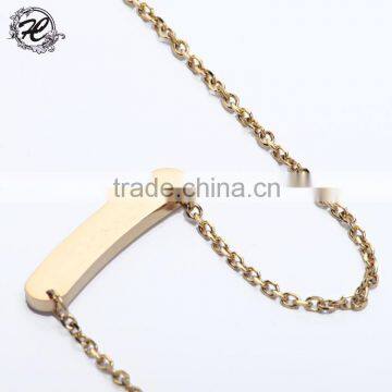 Custom Personalized Name Necklace stainless steel 14k Gold Plated pendant bar necklace
