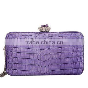 Purple evening bags metal chain leather party bags for fashion womens EV1074