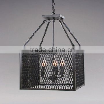 2015 UL Black color square antique pendant light/lamp