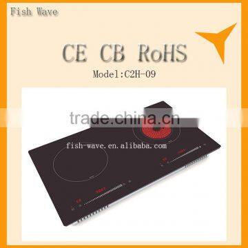 electric hot plate Kitchen equipment two burners induction heater crystal plate infrared induction cooker appliances 2015