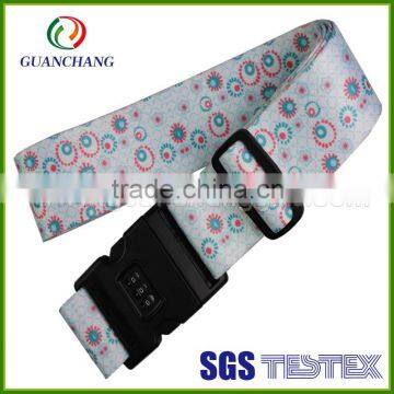 hot sale custom made luggage strap with password lock