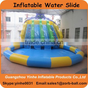 2016 Summer hot sale inflatable octopus water slide with pool                        
                                                Quality Choice