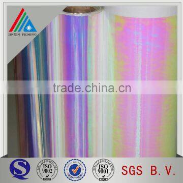 28 micron PET rainbow film for packaging/bags/decoration in rolls