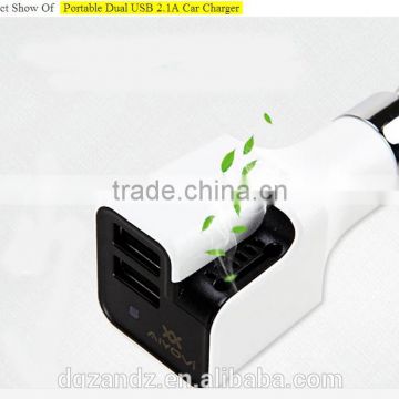 Dual USB Car USB Charger 5V 2A multi-function air purified car charger for Benz