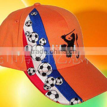 Baseball cap embroidery football pattern