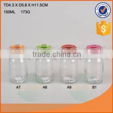 150ml glass spice jar with clip glass canister with lid glass kitchenware
