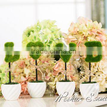 Wholesale table decoration artificial moss letter bonsai in competitive price