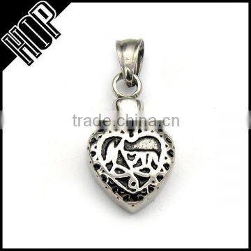 Best selling fashion vintage stainless steel 3D heart pendant