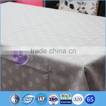 Polyester table cloth and organza overlay table cover