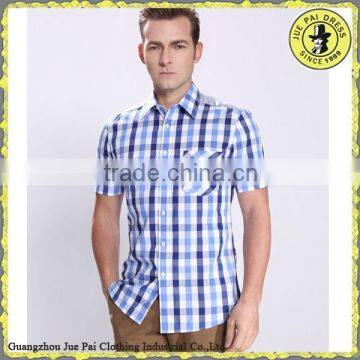 Fashion Non-Iron Short Sleeves Check Shirts For Men