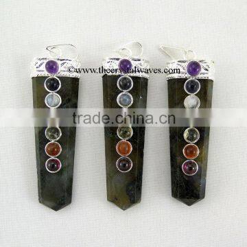 Labradorite Flat Pencil Chakra Pendant