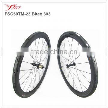 New straight pull carbon wheels 50mm tubular rims, 700C road clincher wheels 16H-32H customized spoke holes, wholesale wheels