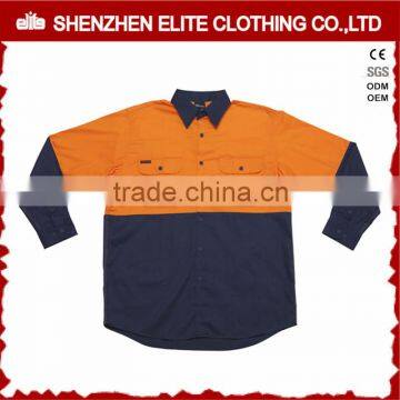 wholesale EN471 long sleeve 100% cotton safety orange shirt