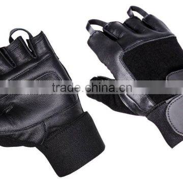 CLEauthentic men gym weight lifting gloves /gym strap training leather grip gloves