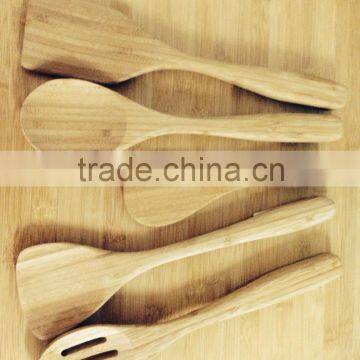 Bamboo kitchenware set salad spoon and fork