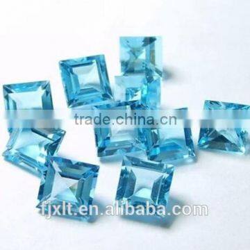 5*5mm square asscher cut blue topaz