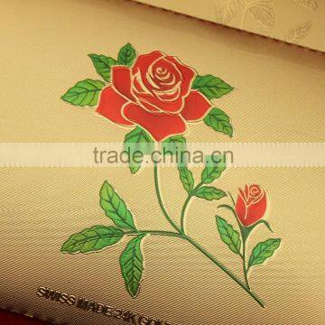 Gold red rose envelope Custom made gold foil India envelope