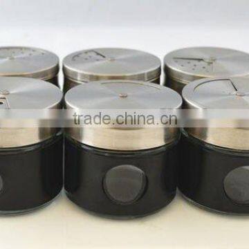 6PC GLASS SPICE JAR SET