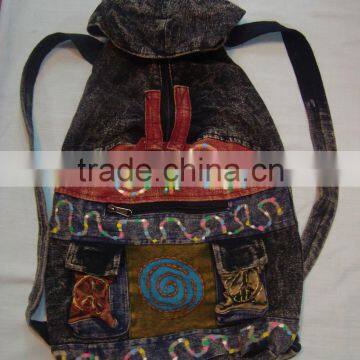 2016 hippie backpack/wholesale canvas backpack bag/handmade ethnic bag