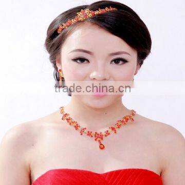 2016 Fashion Alloy Silver Plated Rhinestone Tiara Crown,Necklace,Earring Bridal Wedding Jewelry Set photo-6