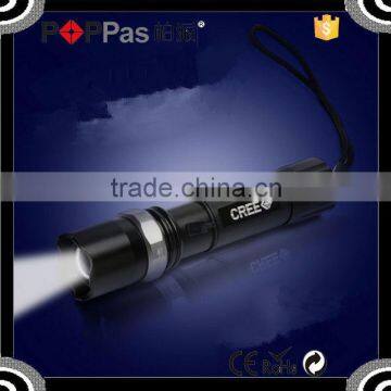 Promotion POPPAS T809 3W XPE Zoomable Bright Rechargeable Aluminium 18650 Battery Led torch flashlight