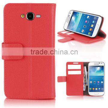 For Samsung GALAXY GRAND2 G7106/G7105 red wallet leather case high quality factory's price