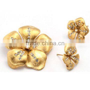 Custom fashion beatiful design stainless steel gold flower jewelry MXSE30017