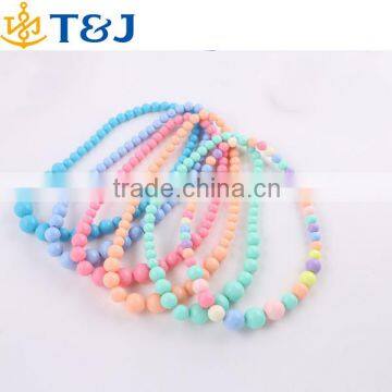 2015 Hot Sale Candy Colors Pearl Necklaces Baby Girl Infant Kids Cute Handmade Jewelry Necklace Fashion Jewelry