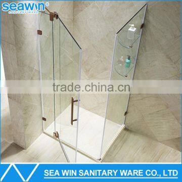 Tempered Glass Chrome Finish Frameless Cubicle Shower Enclosure With Tray photo-3
