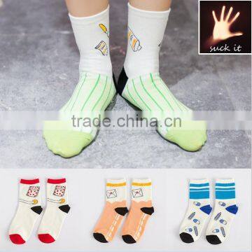 Literary tide autumn and winter socks new simple socks pencial book funny patterned socks new design socks