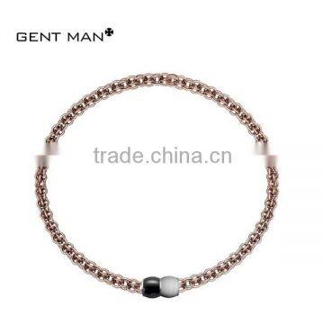 wholesale rose gold plated stainless steel large chain necklace for men