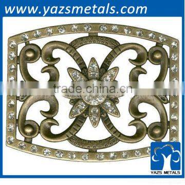 3D metal diamond belt buckle lady