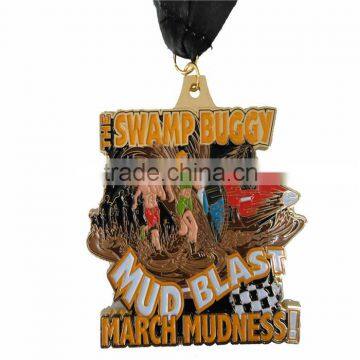 mud running medal, gold plating medal, championship medal