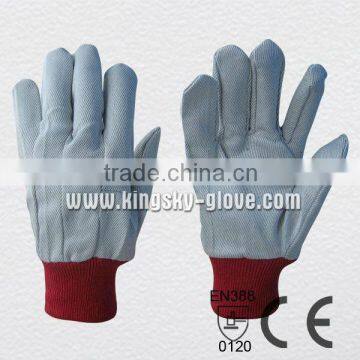 Drill cotton working knit wrist glove