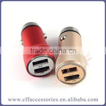 High Speed Metallic Universal dual port laptop car charger for Traveling