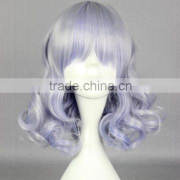 Gray mixed color Synthetic kinky Anime Lolita Wigs N482