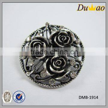 fashion carving rose metal clothing button