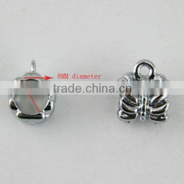Zinc alloy metal 8MM slider anti-silver jewelry bead for bracelet