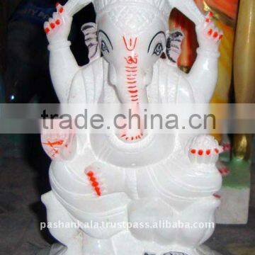 Marble Ganesha Statue Sitting