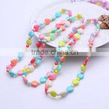 2016 Kids Sweet Necklace Set Baby Girl Jewelry Sets For Girls Heart Bracelet Beads Simple Jewelry For Girl photo-2